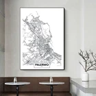 Картина на холсте с изображением известного города, Италия, Палермо, настенные художественные картины, черные и белые плакаты и принты для гостиной, домашний декор