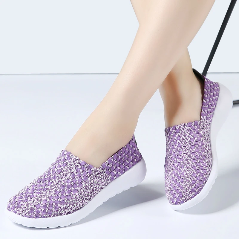 Женские лоферы на плоской подошве яркие тканевые Туфли светильник Повседневные