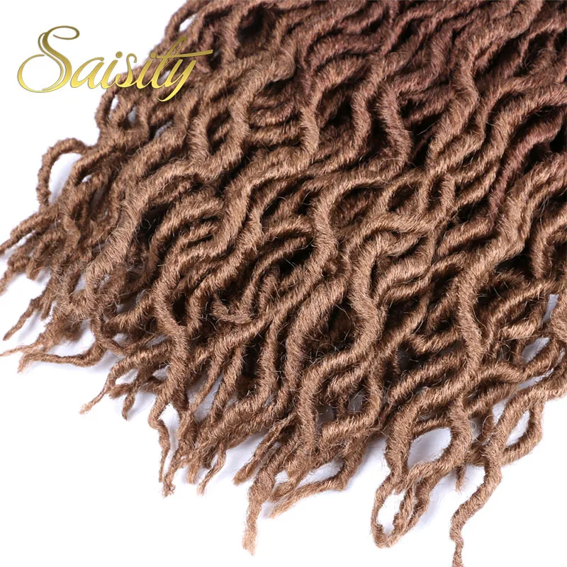 Синтетические Ombre Faux locs кудряшки для наращивания Saisity 18 дюймов вязанные крючком косички для наращивания волос 24 пряди