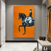 modern knight horse riding canvas painting on the wall art posters and print nordic art wall pictures for living room decor