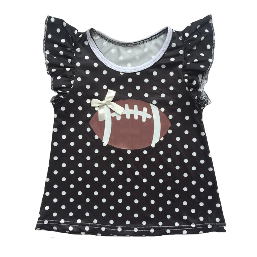 Футболки в горошек молочный шелк для маленьких девочек с рюшами без рукавов