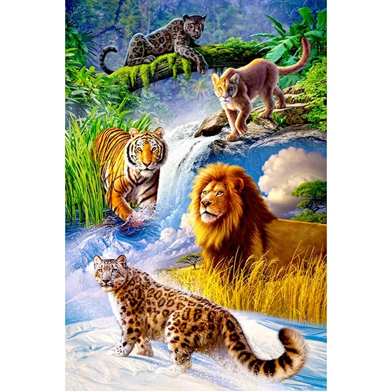 Diamond Embroidery Full Square New Diamond Painting Animal Lion tiger leopard 5D DIY Home Decoration Mosaic Children's gifts