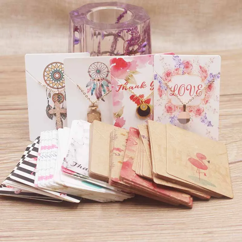 25 дизайнов белая/крафт бумага ожерелье подвеска упаковка карта сделай сам