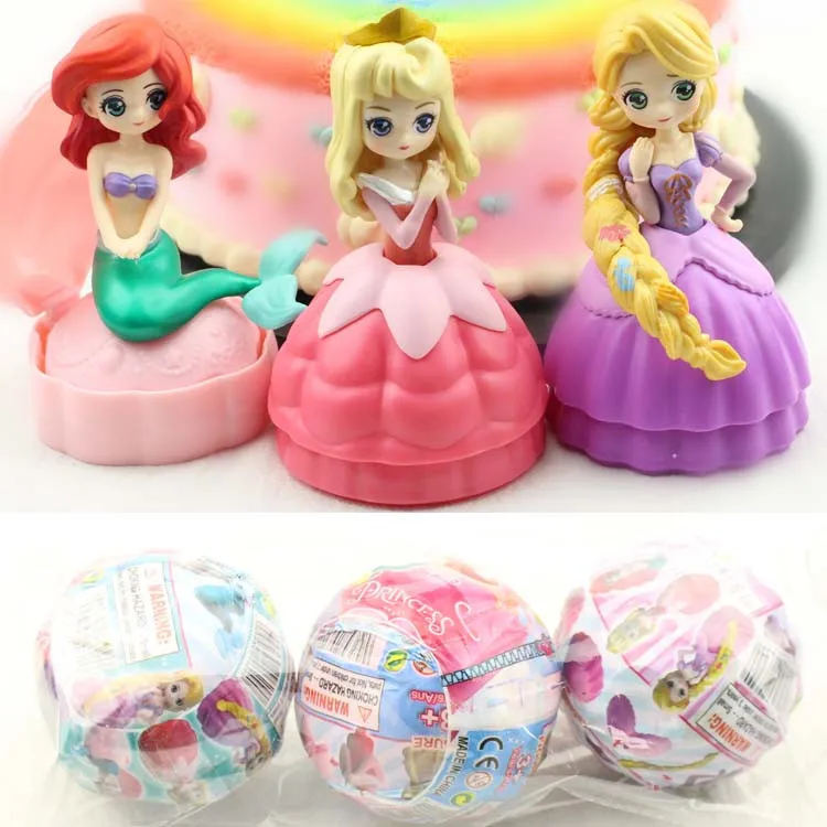 

3pcs Princess Mini capsule toy assembly small gift for kids Rapunzel Figure Micro landscape cake decoration Figure Toys