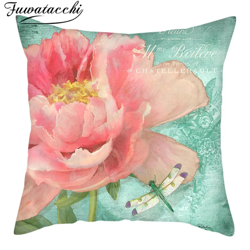 Fuwatacchi и рисунком в виде милых собачек наволочка подушки цветок с принтом