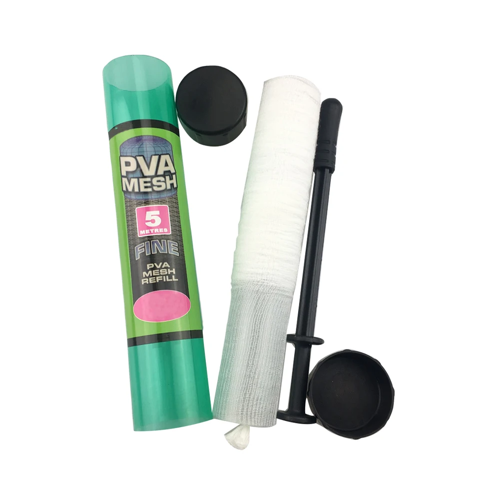 

5M PVA Water Soluble Narrow Fishing Network With Tube Stick Carping Feeder Fast Dissolve Bait Bag Protect Fish Net Bait Feeder