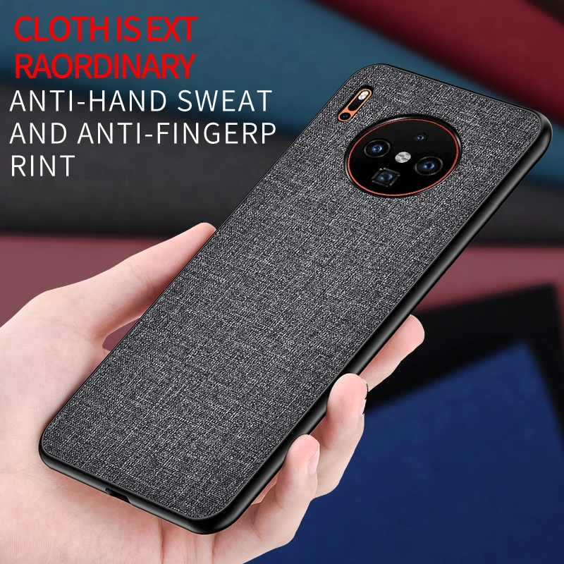 Чехол для Huawei Mate 30 Pro роскошный кожаный мягкий силиконовый тканевый чехол с