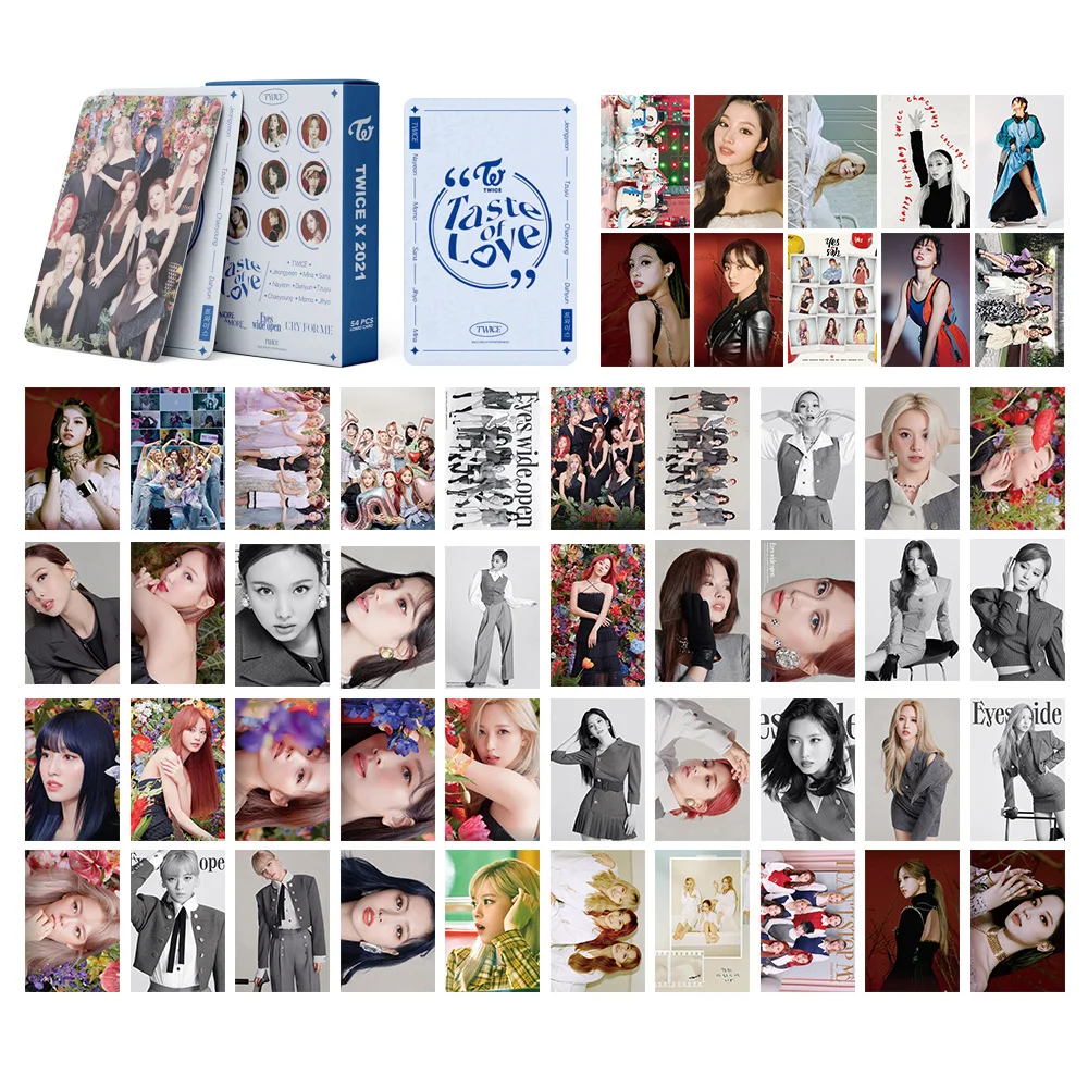 

Kpop 2021 Korean Popular Girl Group Twice New Album Eyes Wide Open Lomo Card Photo Lighting Star For Fans Collection Stationery