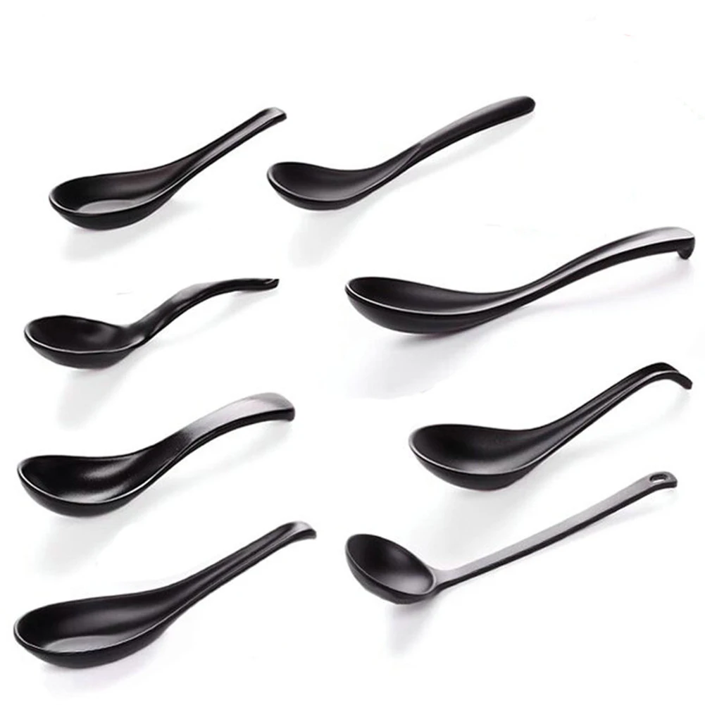 

Spoon Soup Spoon Black Matte Ladle Spoon Spoon Plastic Japanese Style Melamine Tableware Anti-Fall Tortoise Shell Shaped Spoon