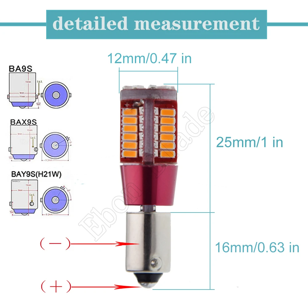 2X BA9S T11 BAX9S H6W BAY9S H21W светодиодный габаритный фонарь для автомобиля 57SMD лампа чтения