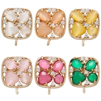zhukou creative square crystal stud earrings italian style stud earrings elegant womens dinner party jewelry modelve303