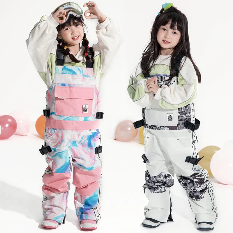 2021 Sport Girls Ski Jumpsuits Waterproof Kids Snow Overalls Winter Windproof Kids Pants  One Piece Children Snowsuits Clothes