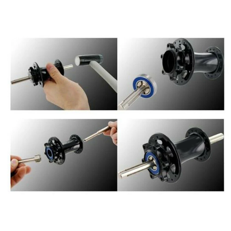 

Bike Removal Tool 10/12/15/17/20MM Metal Bicycle Bearing Extractor Kit Durable Removal Tools Bicycle Repair Tool