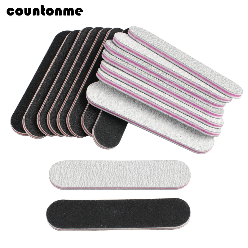 

Мини пилка для ногтей, 50 шт., 100/180 серая пилка для ногтей, черная Лима, буфер, прямой блок для педикюра, изогнутая пилка для ногтей