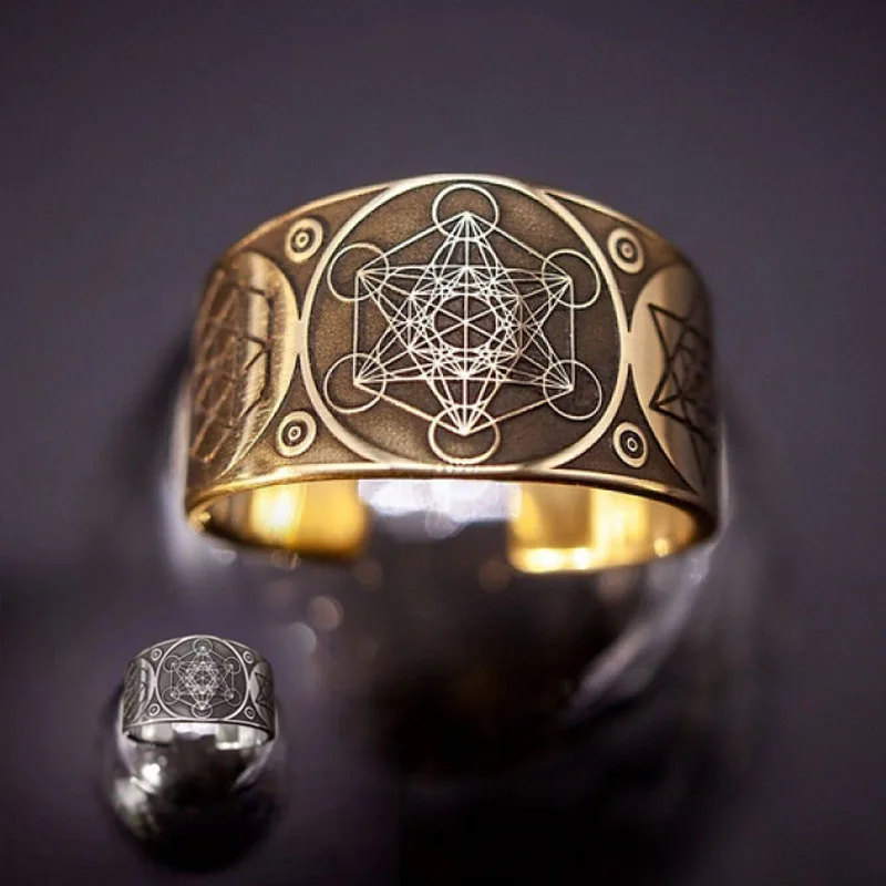 Винтажное кольцо с шестью острыми звездами Соломон воин арчанель Метатрон