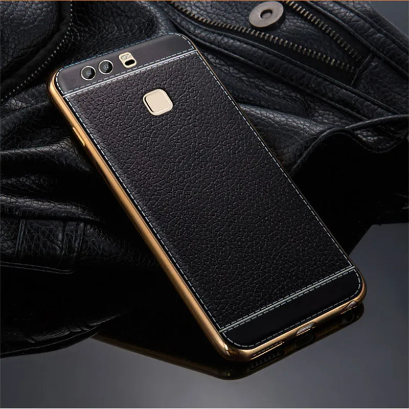 Luxury Litchi Business Leather Pattern Phone Case For Huawei P9 Plus P9plus Ultra Thin Soft Silicone Retro Cover Capa Coque |