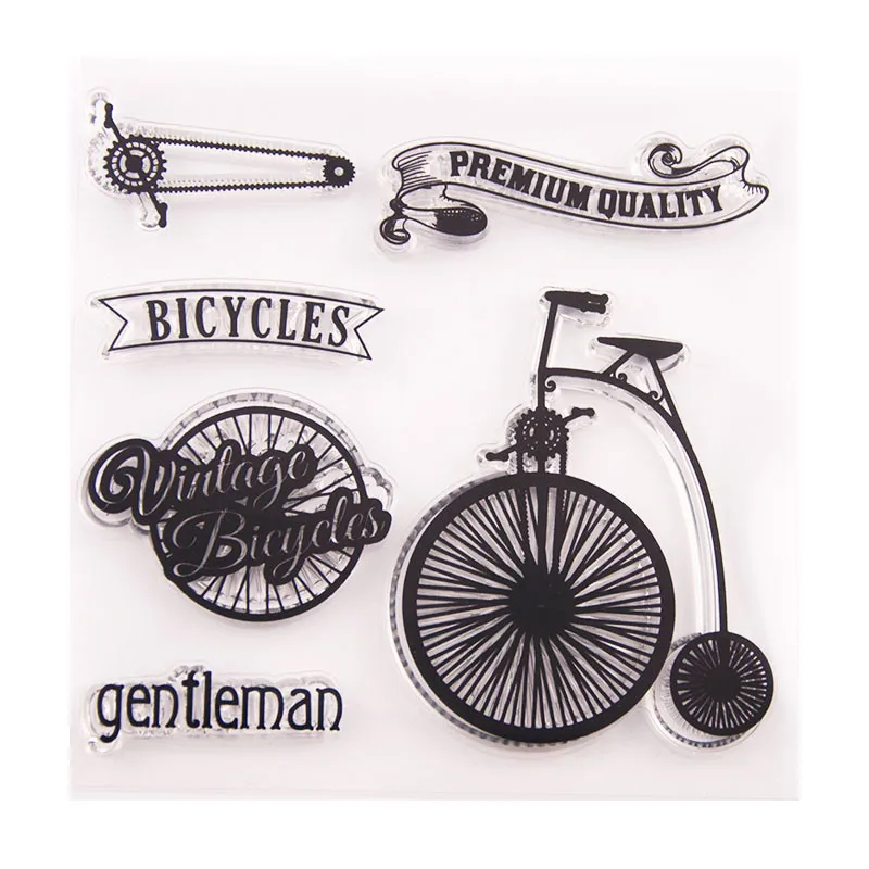 

NEW Clear Stamp of Bicycle Gear Wheel Gentleman Front Scrapbooking Paper DIY Card Album Soft Seal Transparent Stencil Handcrafts