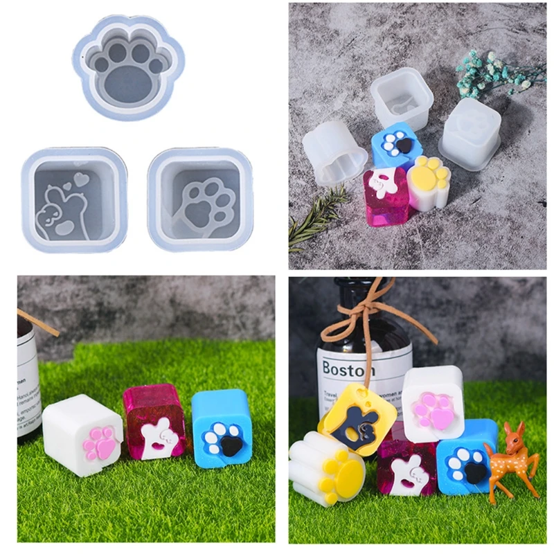 

Силиконовая форма в виде кошачьей лапы, 3 вида