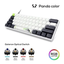 In Stock/ Skyloong GK61 SK61 Mechanical Keyboard Russian Panda USB Wired RGB Backlit Gateron Switch Axis PC Desktop Laptop Gamer