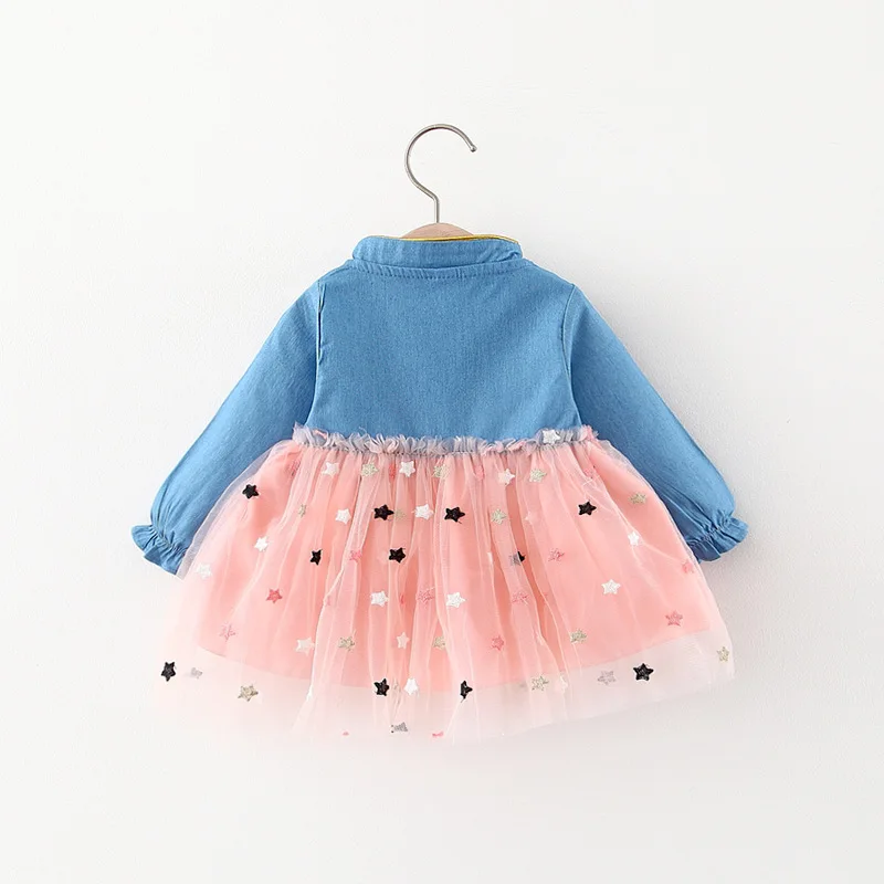 

LZH New Autumn Winter Newborn Clothes Bowknot Mesh Princess Dress For Baby Girls Party Dress Infant Long Sleeve Dress 0-2 Years