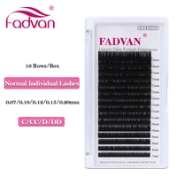 fadvan premium individual lashes 16 rows eyelash extension natural faux mink makeup cilia professional lashes extension supplies