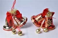 christmas door hanging decoration 12cm christmas double bell bell decoration pendant gold red bell decoration pendant single