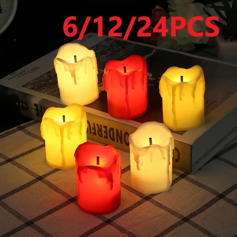 Белые беспламенные светодиодные свечи 12 шт./лот