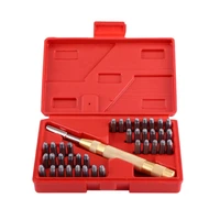 38pcset automatic letter number stamping metal punch stamp tools kit for plastics leather mark