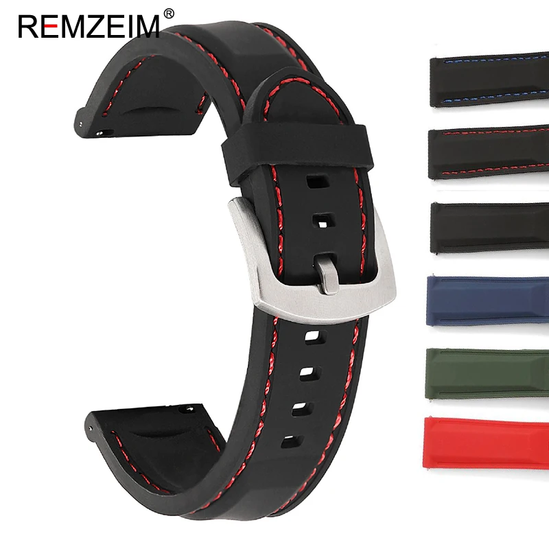 

Soft Silicone Sport Watchband 18mm 20mm 22mm 24mm Quick Release Waterproof Replacement Bracelet Band Strap Watch Accessories
