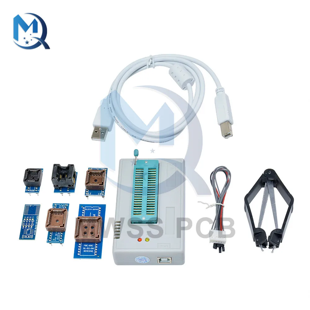 

TL866II Plus Universal 7 10 17 28 Items Adapters SOP8 IC Test Clip Support SPI Flash NAND EEPROM TL866 High Speed Programmer