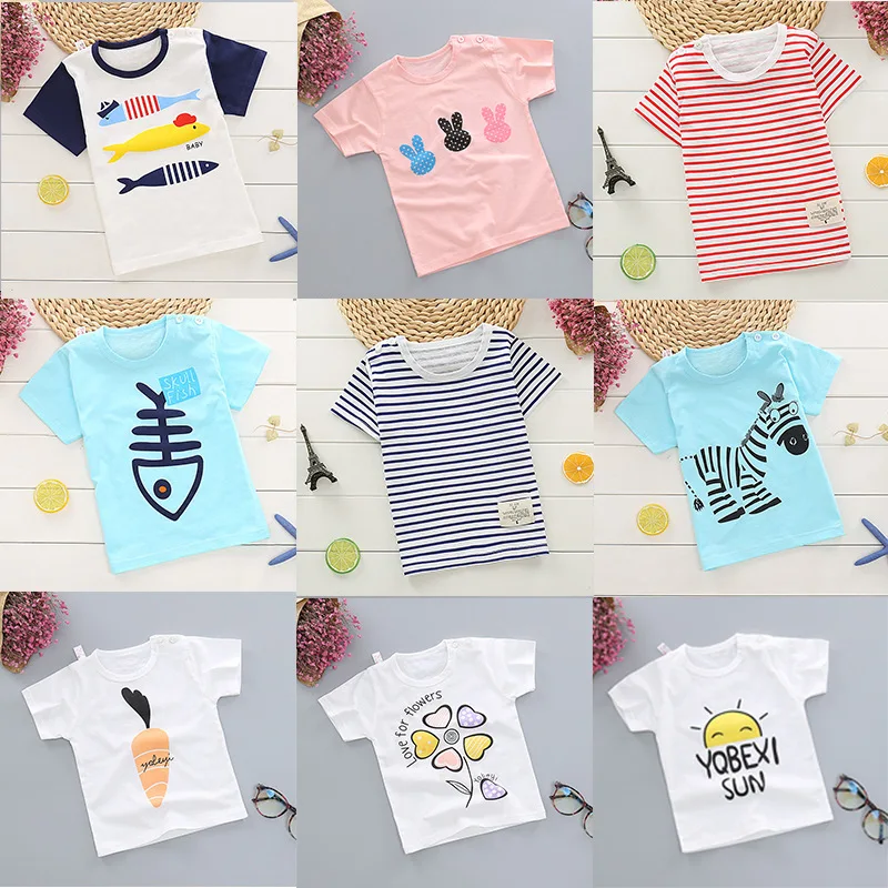 

Новинка, летняя футболка PPXX для маленьких девочек и мальчиков, топ с мультяшными животными, футболки с коротким рукавом, детская одежда, хло...