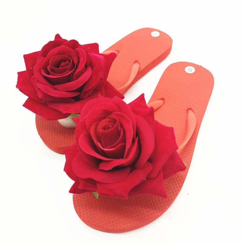 

HAHAFLOWER high quality soles Red Beach Sandals Wedge FlatSlippers Flip Flops Plus Size 35-45 Flip Flops