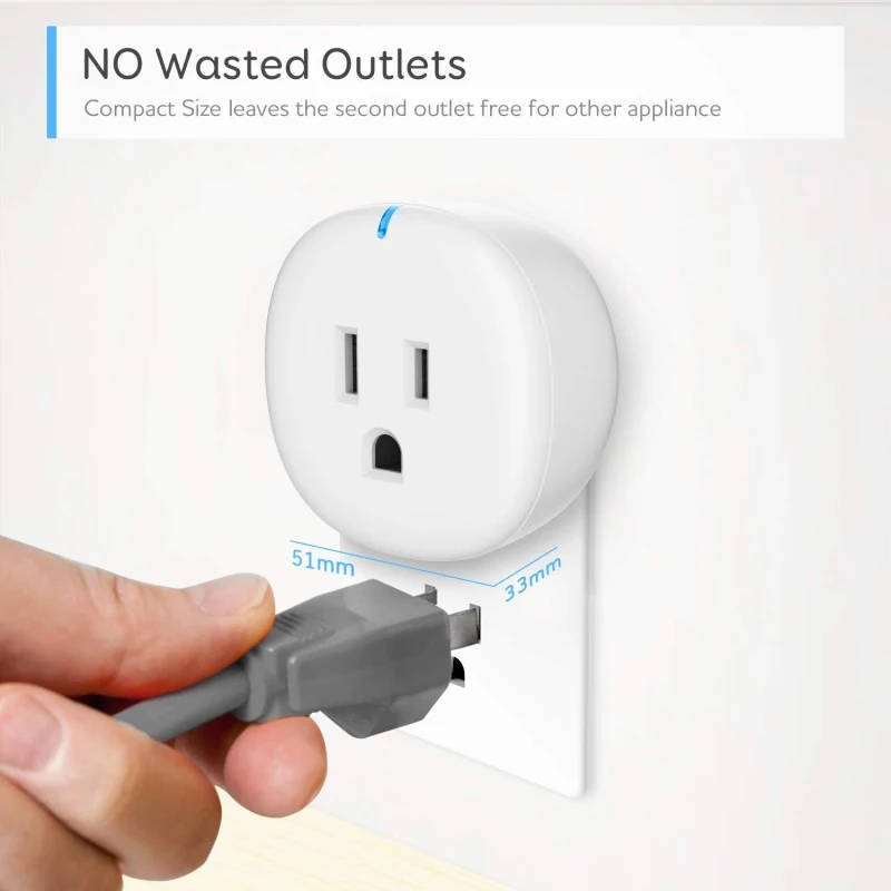 

10A US Plug Mini WIFI Smart Power Plug Outlet Tuya Socket APP Remote Control Work For Alexa Google Assistant