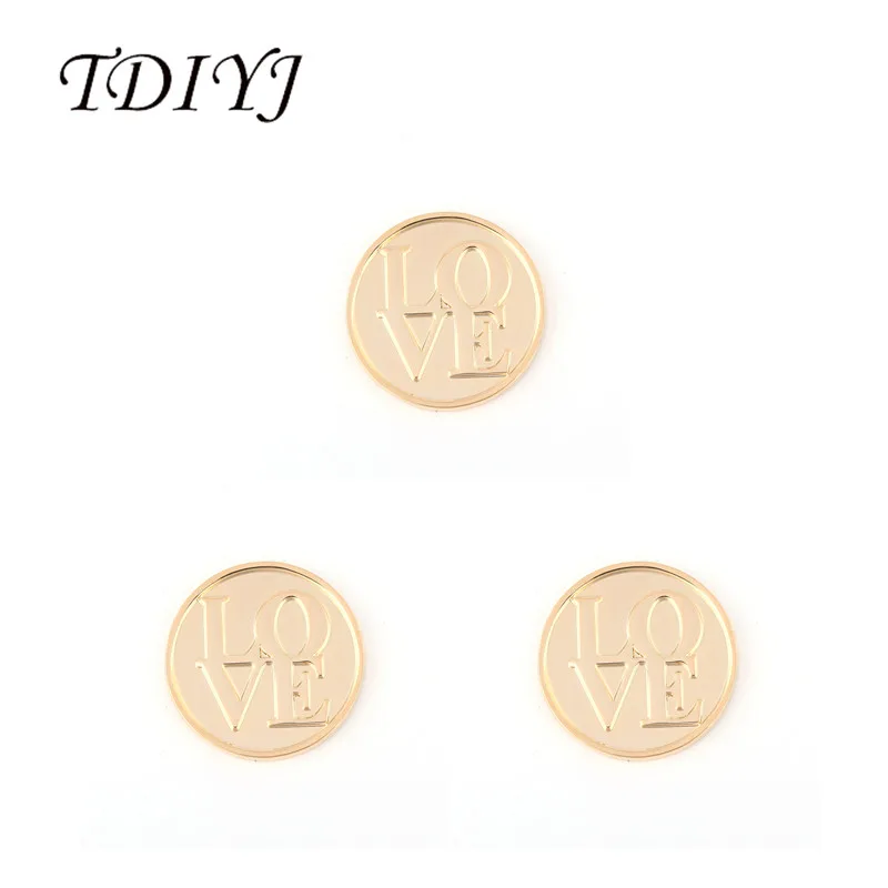 TDIYJ новейший 33 мм Золотой любовный Монетный диск для рамки из нержавеющей стали