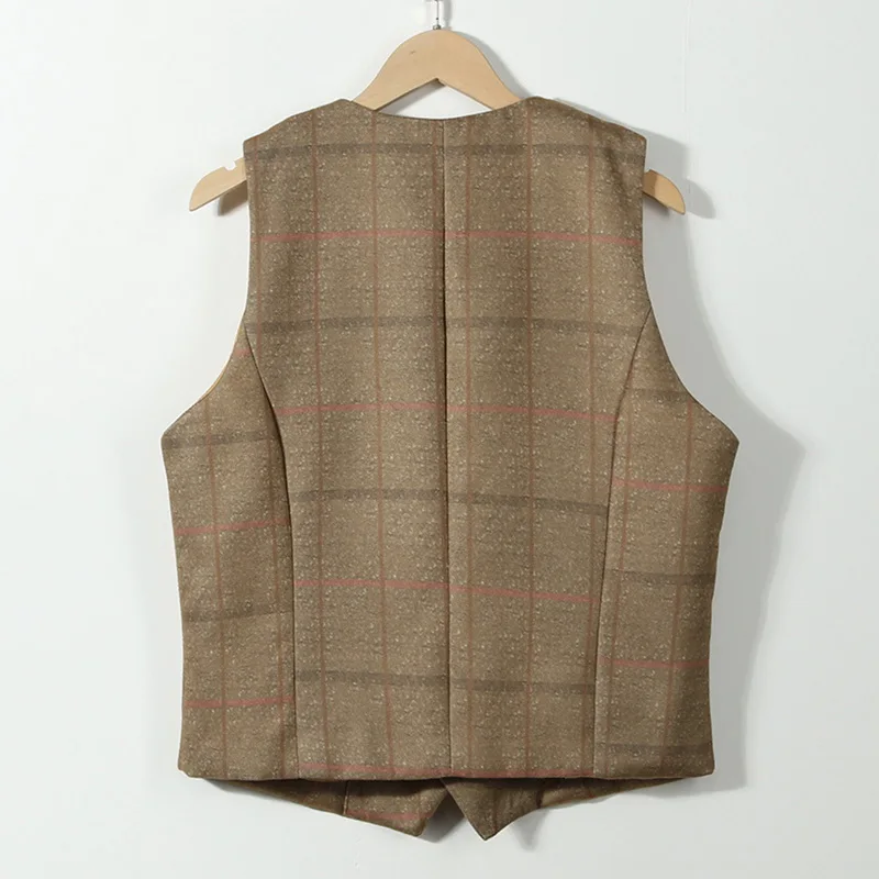 

INS Explosion Men's Suit Vest business Office Clothes Models Men's Fashion Casual Lattice Single-Breasted Versatile Vest