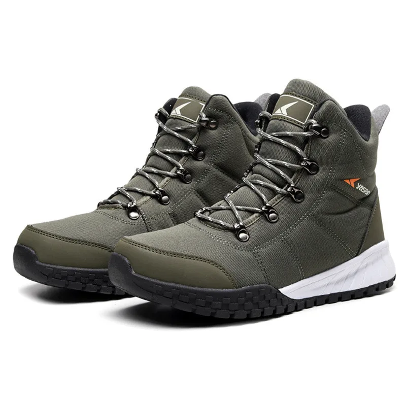 

2020 New Fashion Leather Man Snow Boots Winter Warm Plush Men's boots Waterproof Ankle Boots Thick bottom shoes size 39-45