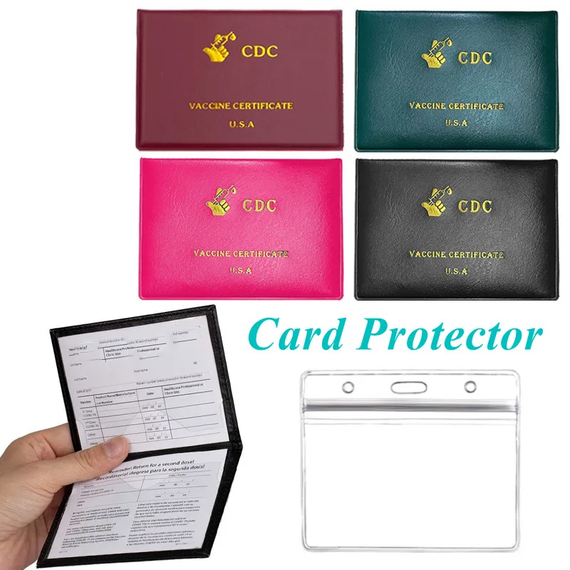 

2 Styles Waterproof Cards Protector High-quality PVC PU Leather Staff Nurse Student Credit Card Holder Business Storage Bags