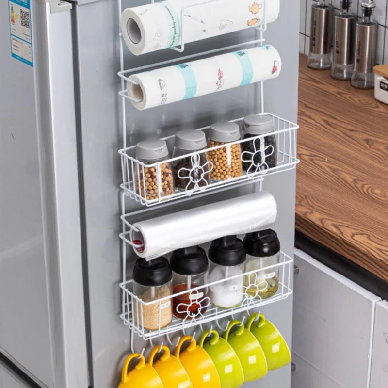 

2021 refrigerator sidewall shelf hanging creative kitchen products household shelf plastic film refrigerator sidewall shelf
