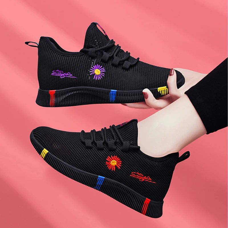 Женские кроссовки из Вулканизированной Ткани дышащие с мягкой воздушной сеткой