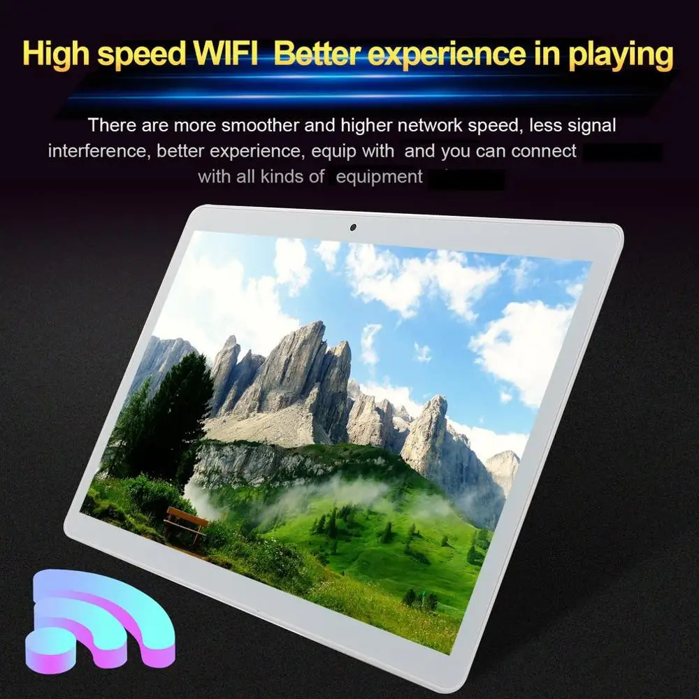 

KT107 Round Hole Tablet 10.1 Inch HD Large Screen Android 8.10 Version Fashion Portable Tablet 8G+64G White Tablet