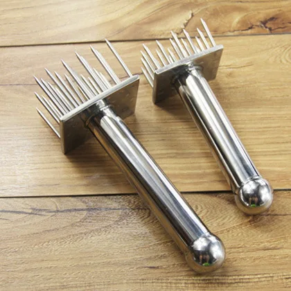 

Tenderizer мяса из нержавеющей стали, инструмент из свиной кожи, профессиональная игла для рассыпного мяса, стейк, говядина, кухонные аксессуары ...