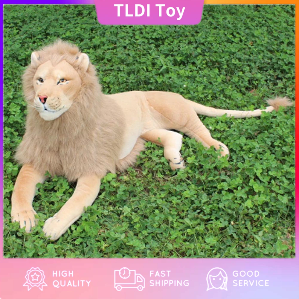 

Large Cool Lying Lion Stuffed Plush Toys Lively Simulated Animals Model Kids Mount Home Decoration Stuff Doll Children Toys Gift