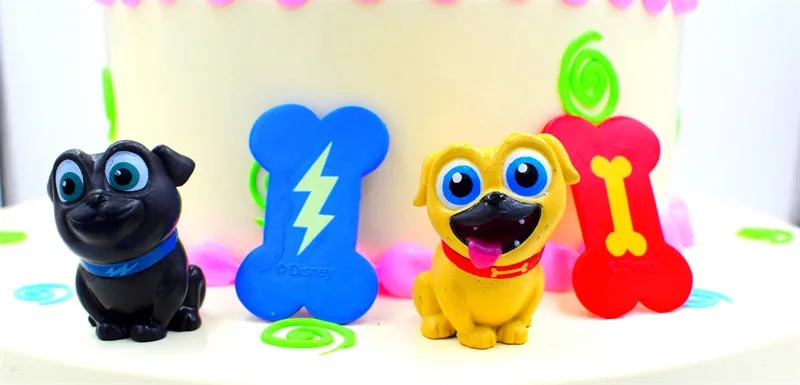 12pcs/lot Puppy Dog Pals Hand-made Doll Model Cakes Decoration Model Toy Doll for Children's Gift