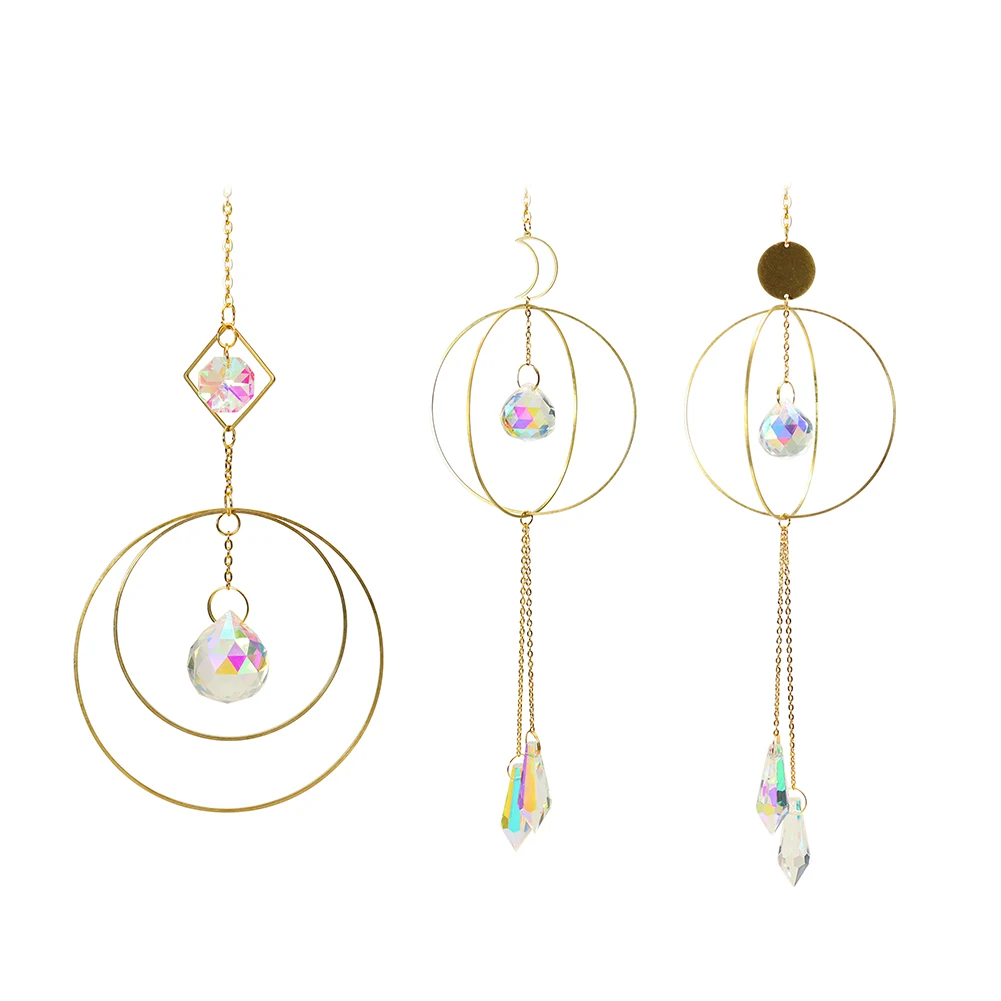 Хрустальный шар железное кольцо призмы подвесные радужные приспособления для