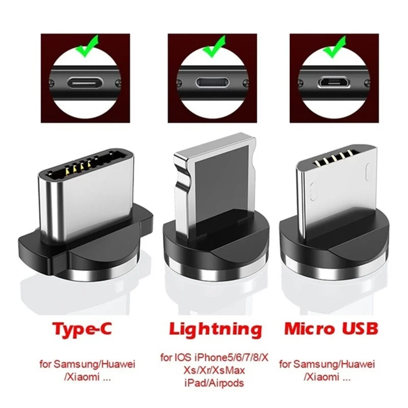 Магнитный USB кабель световой поток светодиодный кабель для iPhone XR X 7 8 Micro type C зарядное устройство Быстрая зарядка магнит Зарядка Тип C