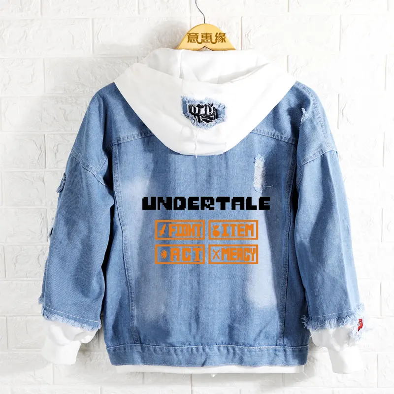 Новая весенняя толстовка с капюшоном Undertale джинсовая куртка рисунком аниме