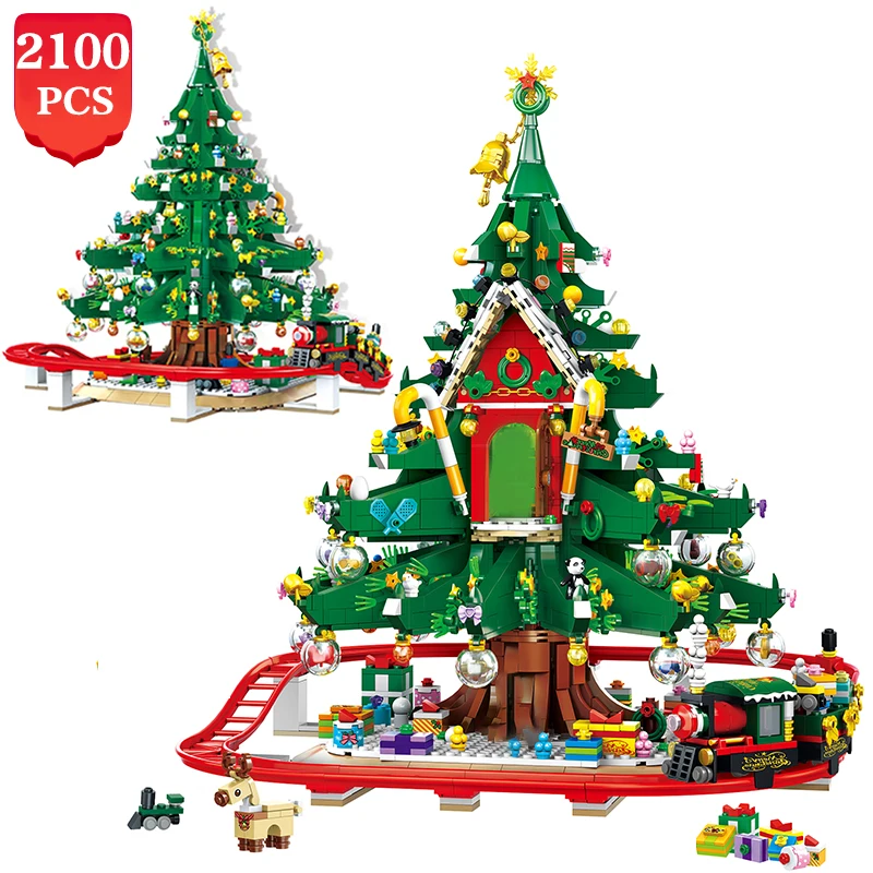

Строительные блоки Friends, Рождественская елка, дом, технические идеи, Сборная модель поезда, детский набор кирпичей, игрушки, подарки на день ...