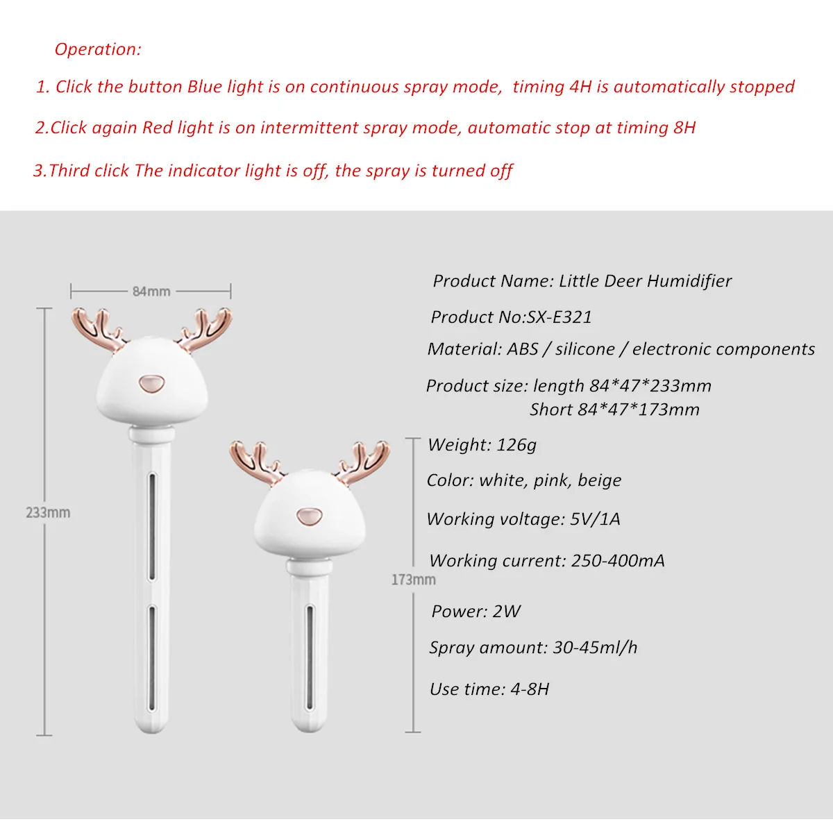 

Antler Air Humidifier Creative Unlimited Portable Ultrasound Essential Oil Aromatherapy Machine USB Mini Air Purifier