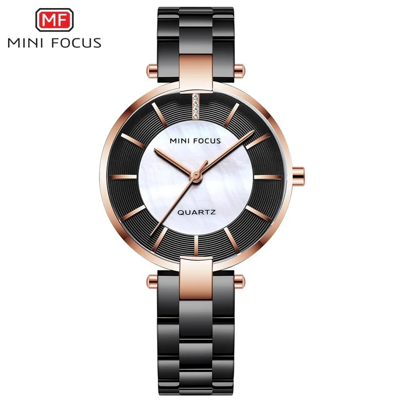 Fashion steel belt mother-of-pearl watch waterproof ladies quartz watch enlarge