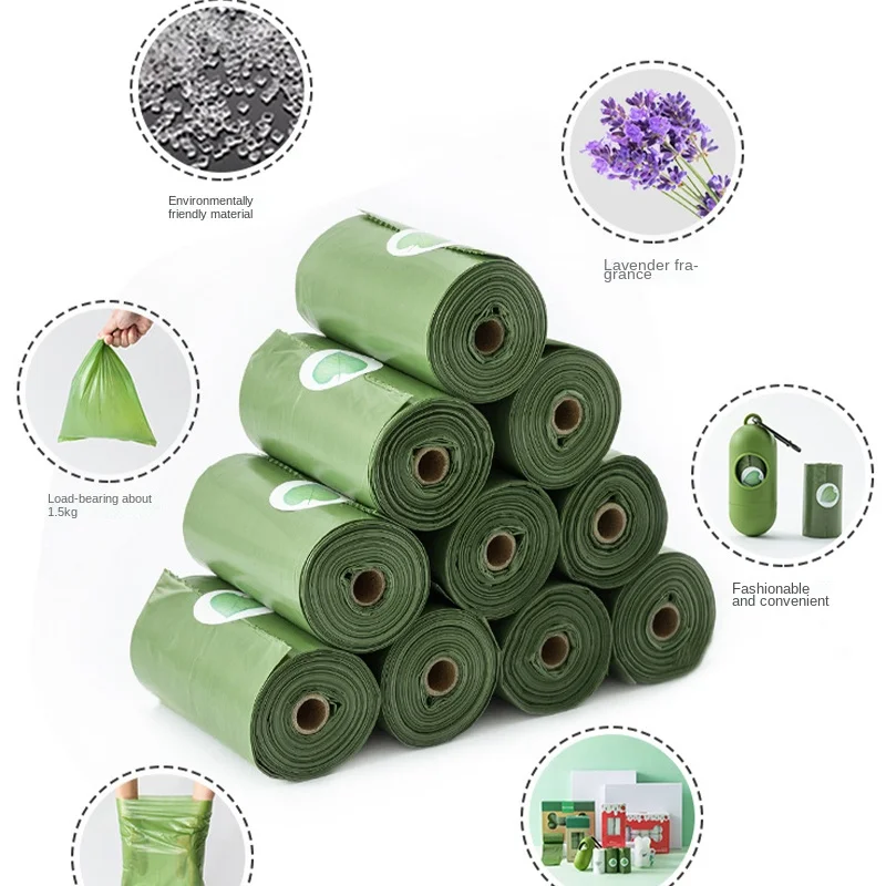 New biodegradable pet accessories garbage bag epi environmental protection dog poop picking bag garbage bag pet supplies
